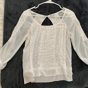 American Eagle Long Sleeve White Blouse, XS